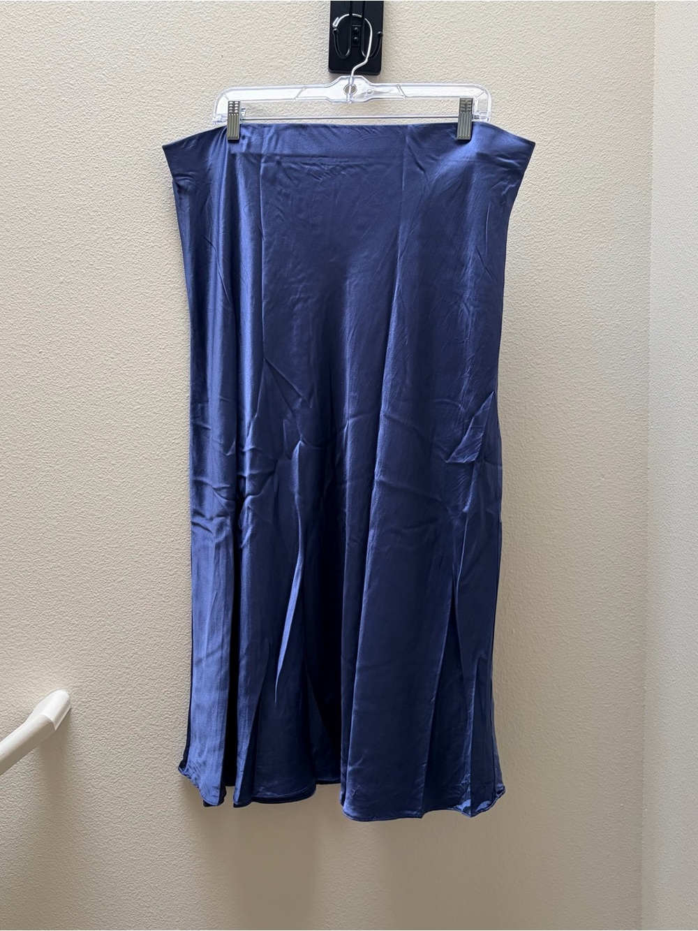 Quince Moonstone Blue 100% Silk Bias Skirt 2X